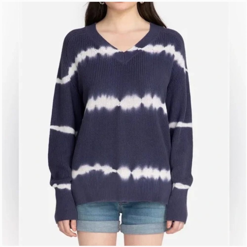 Johnny Was Tie Dye Pullover Knit Sweater Indigo M